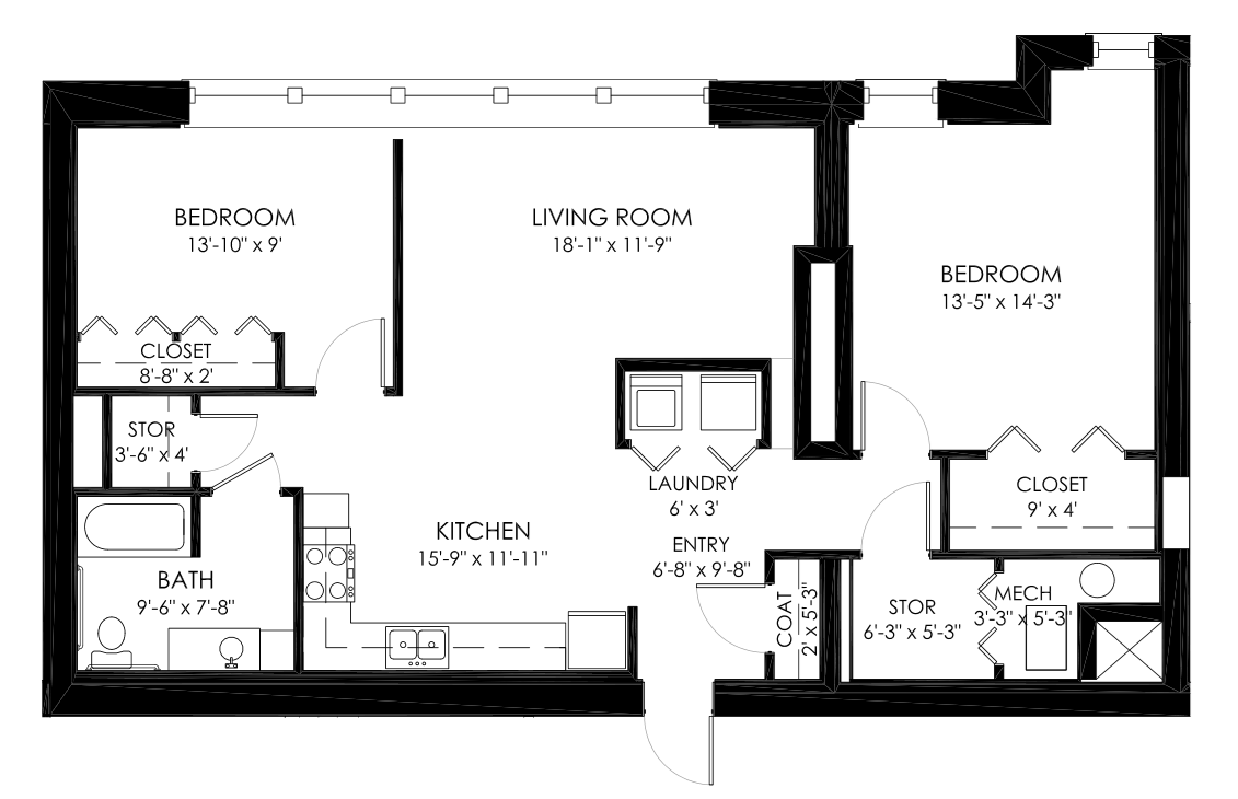 Floor Plans of Grant Terrace Apartments in Oskaloosa, IA